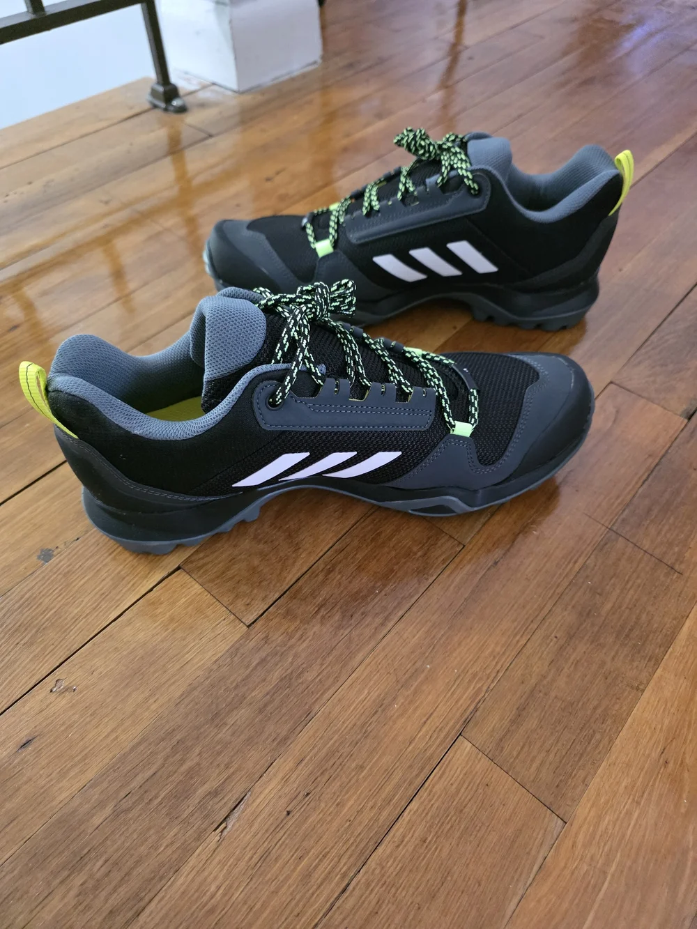 Adidas Terrex AX3 Hiking Shoes | Black Acid Yellow | Mens 10